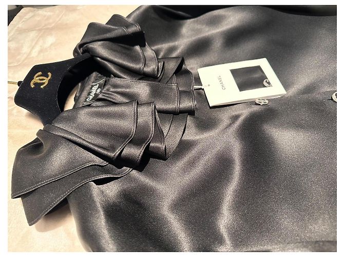 Chanel Haute Couture Bluse S Schwarz - Ansicht 5