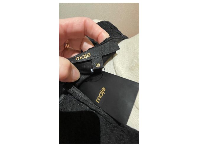 Maje Spitzenkleid lang schwarz - Ansicht 6