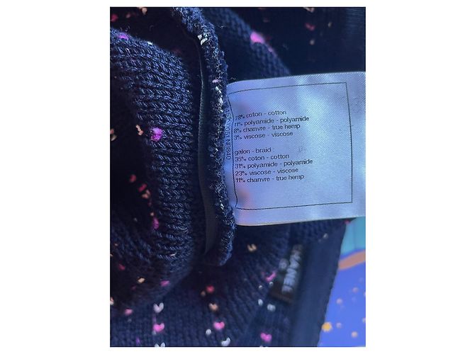 Conjunto Chanel de tweed com crop top e mini short rosa Multicor - vista 11