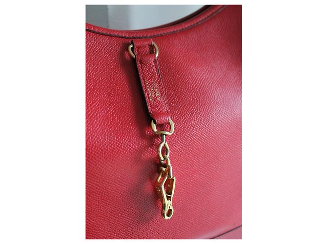 Borsa a mano Hermès Trim in pelle rossa granulata con finiture oro Rosso - vista 10