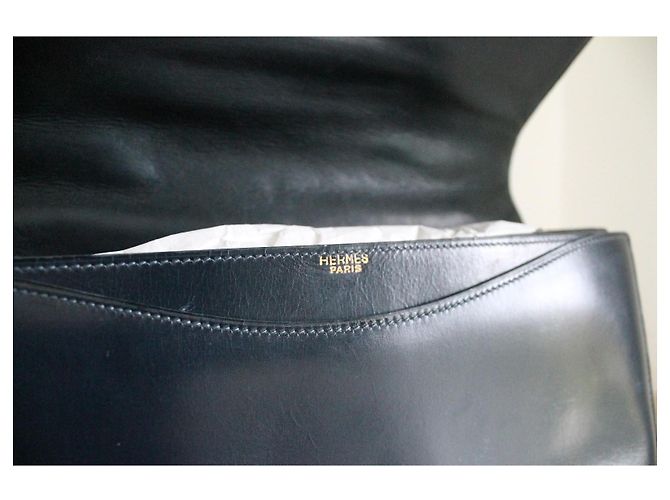 Hermès Ring handbag navy blue box leather - view 10