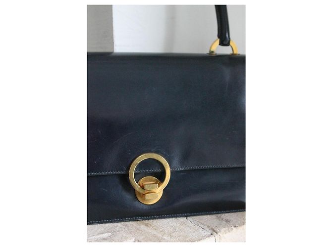 Hermès Ring handbag navy blue box leather - view 2