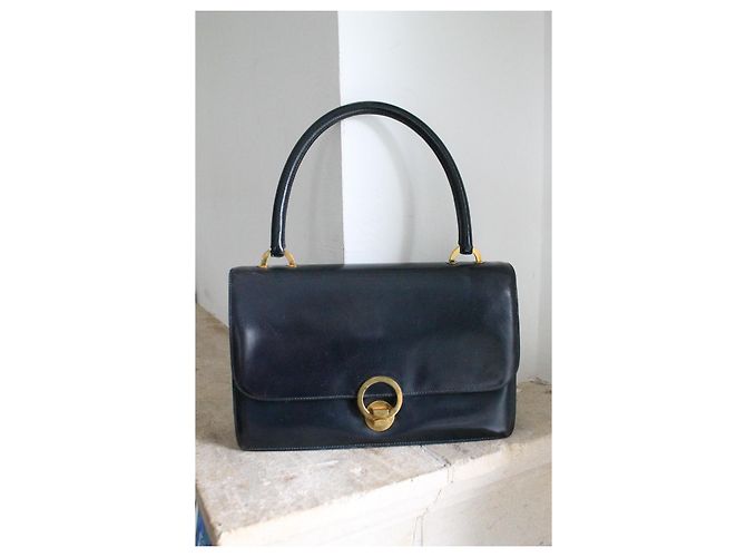 Hermès Ring handbag navy blue box leather - view 3