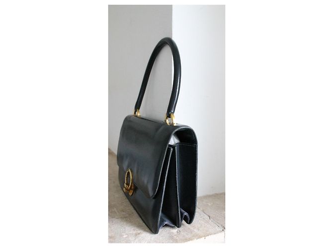 Hermès Ring handbag navy blue box leather - view 4
