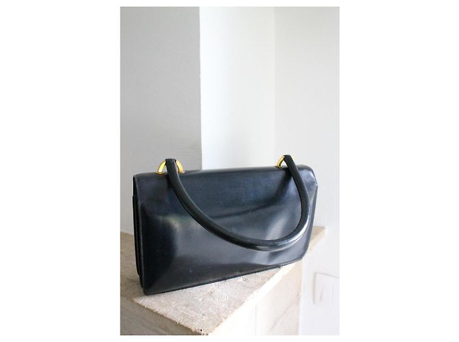 Hermès Ring handbag navy blue box leather - view 6