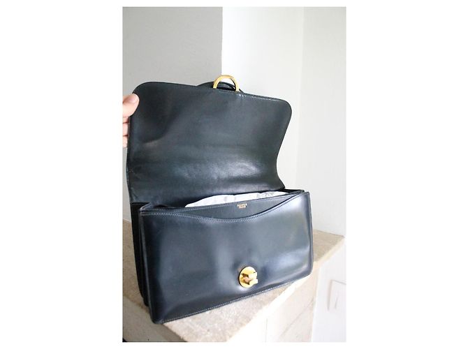 Hermès Ring handbag navy blue box leather - view 9
