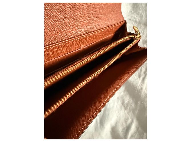 Cartera larga Louis Vuitton Monogram – Interior marrón, en buen estado Castaño Negro - vista 10