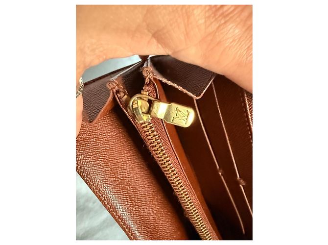 Cartera larga Louis Vuitton Monogram – Interior marrón, en buen estado Castaño Negro - vista 5