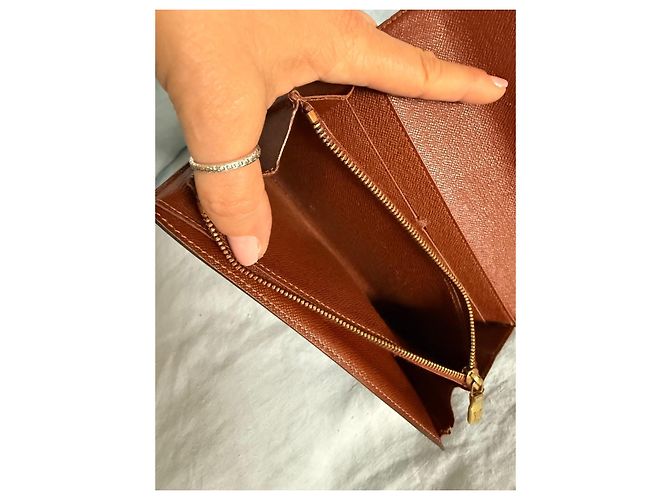 Cartera larga Louis Vuitton Monogram – Interior marrón, en buen estado Castaño Negro - vista 7