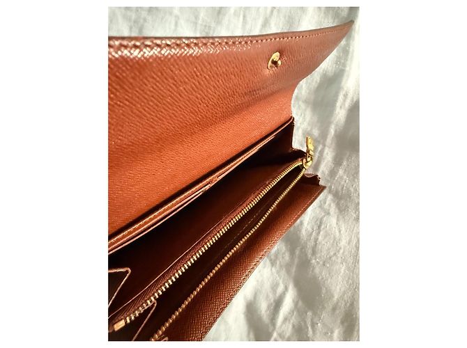 Cartera larga Louis Vuitton Monogram – Interior marrón, en buen estado Castaño Negro - vista 8