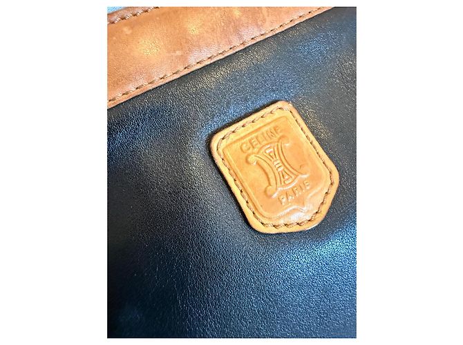 Triomphe Céline Triumph Tasche aus schwarzem und camel Leder – Hergestellt in Italien Hellbraun - Ansicht 2