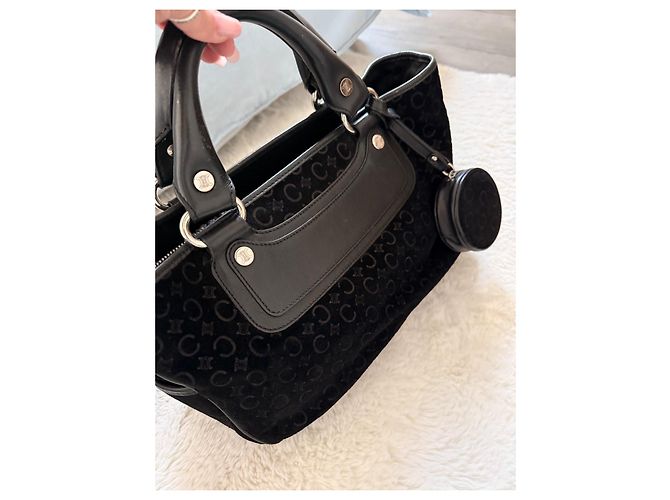 Sac Boogie Céline - Logo Triumph - Schwarzes Wildleder - Vintage Bewertung - Ansicht 2