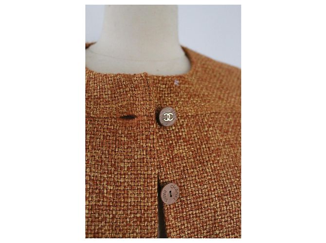 Jaqueta Chanel de lã e viscose laranja - vista 2