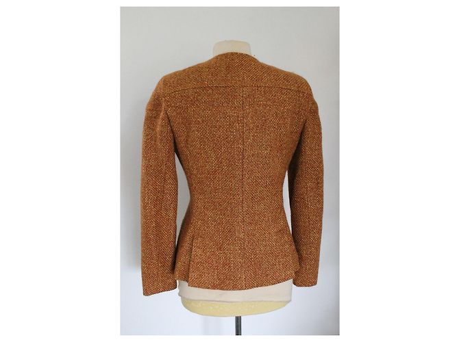 Jaqueta Chanel de lã e viscose laranja - vista 6