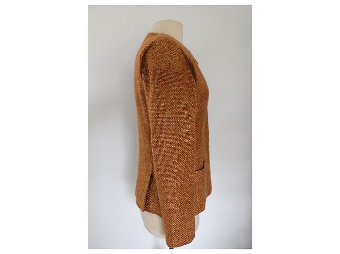 Jaqueta Chanel de lã e viscose laranja - vista 7
