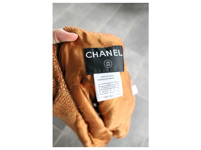 Jaqueta Chanel de lã e viscose laranja - vista 8