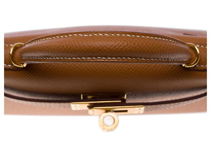 Hermès Sac HERMES Kelly Mini en Cuir Doré - 102662 - vue 11