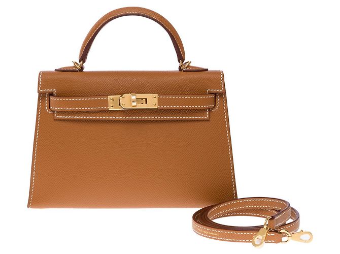 Hermès Sac HERMES Kelly Mini en Cuir Doré - 102662 - vue 2
