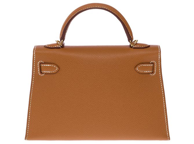 Hermès Sac HERMES Kelly Mini en Cuir Doré - 102662 - vue 4