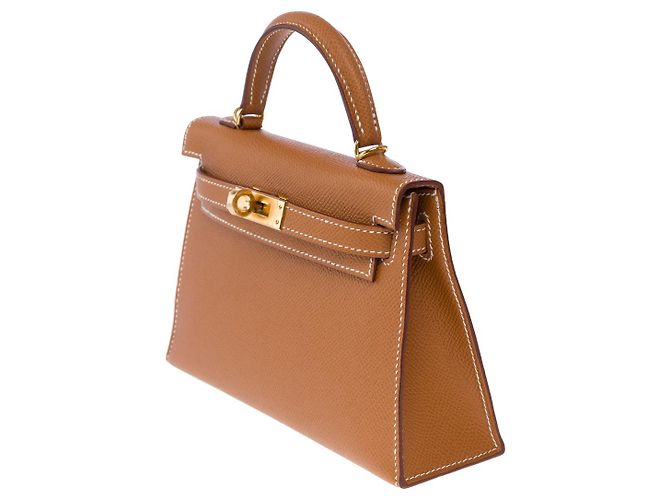 Hermès Sac HERMES Kelly Mini en Cuir Doré - 102662 - vue 5