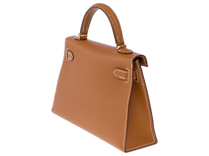 Hermès Sac HERMES Kelly Mini en Cuir Doré - 102662 - vue 6