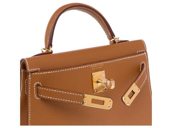 Hermès Sac HERMES Kelly Mini en Cuir Doré - 102662 - vue 7
