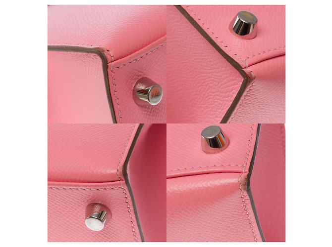 Hermès Sac HERMES Kelly 25 en Cuir Rose - 102663 - vue 14