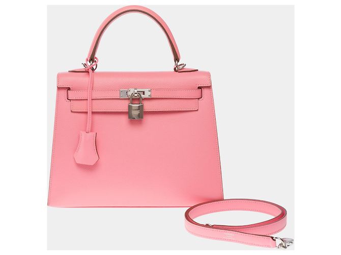 Hermès Sac HERMES Kelly 25 en Cuir Rose - 102663 - vue 4