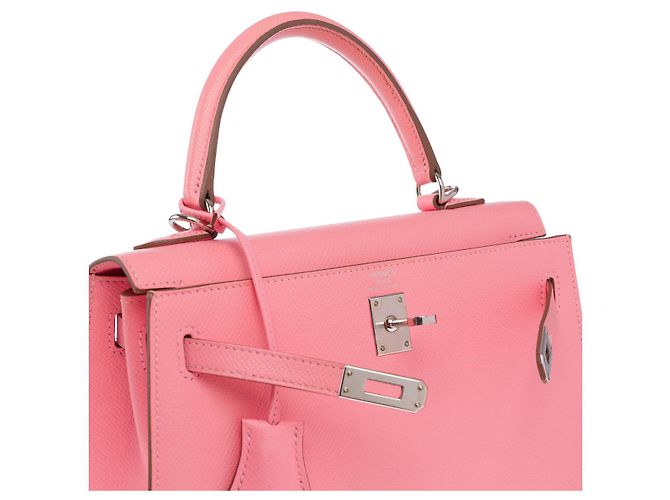 Hermès Sac HERMES Kelly 25 en Cuir Rose - 102663 - vue 8