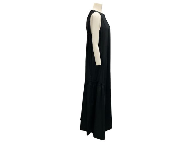 Ärmelloses Maxikleid aus Baumwolle mit schwarzen Monili-Perlen von Peserico - Ansicht 2