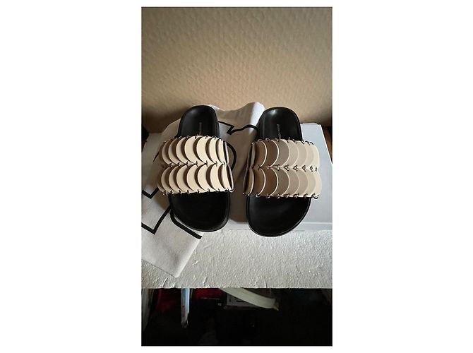 Sandali Paco Rabanne in pelle beige - vista 2