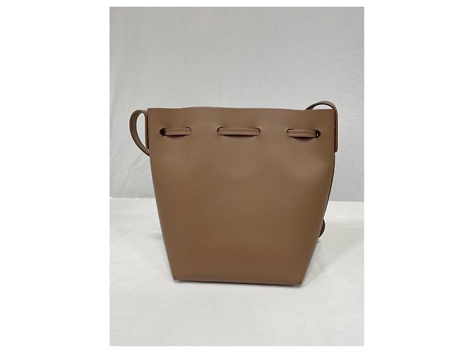 Sac seau mini Mansur Gavriel en cuir beige - vue 14