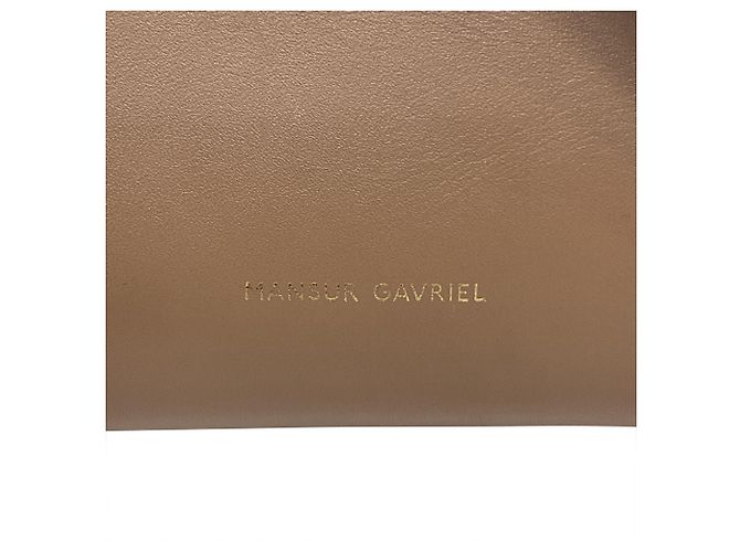 Sac seau mini Mansur Gavriel en cuir beige - vue 2