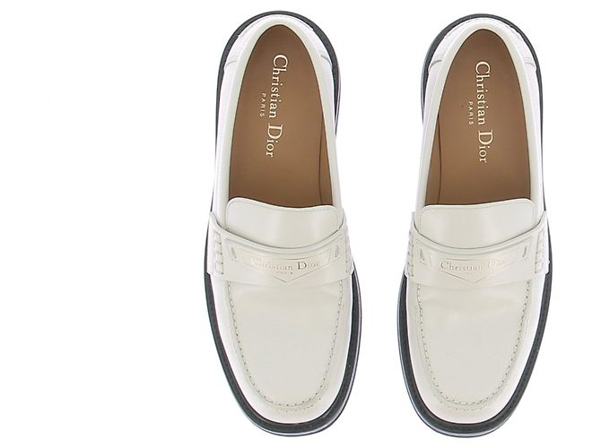 Christian Dior Mocasines de cuero 'Dior Boy' Blanco - vista 6