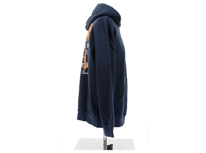Moletom com capuz Palm Angels azul marinho com padrões - vista 4