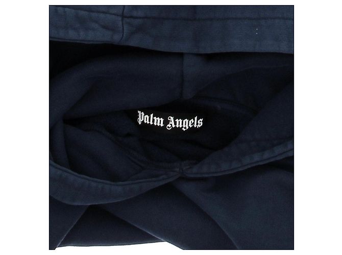 Moletom com capuz Palm Angels azul marinho com padrões - vista 5