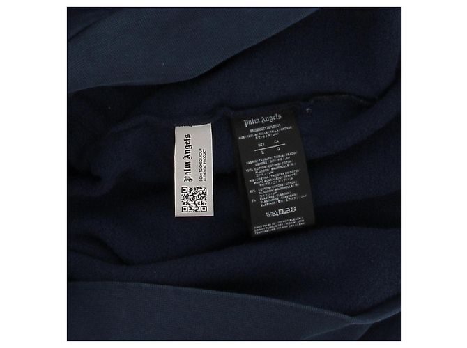 Moletom com capuz Palm Angels azul marinho com padrões - vista 7