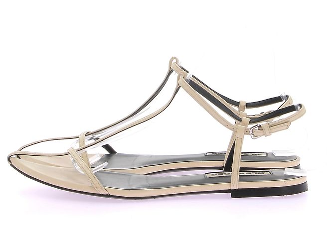 Sandalias planas Jil Sander de piel kaki - vista 2