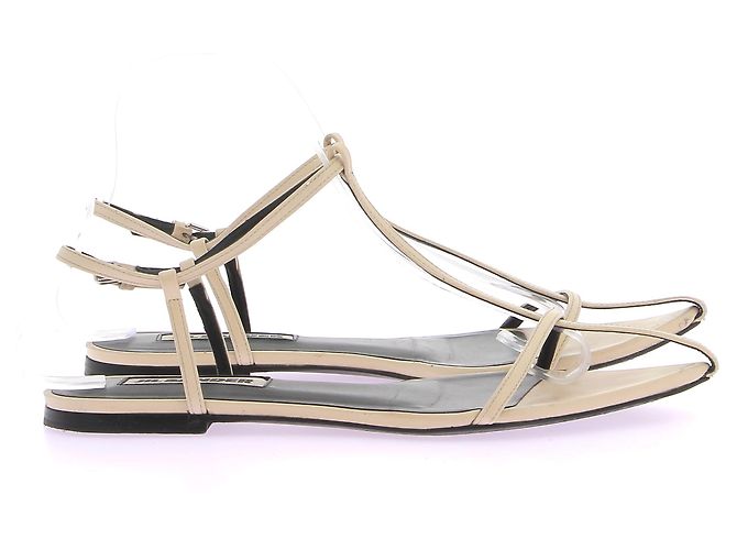 Sandalias planas Jil Sander de piel kaki - vista 3