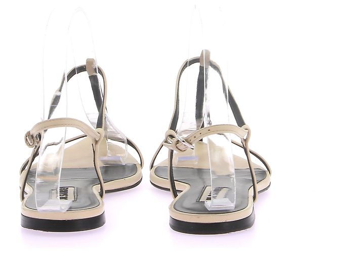 Sandalias planas Jil Sander de piel kaki - vista 5