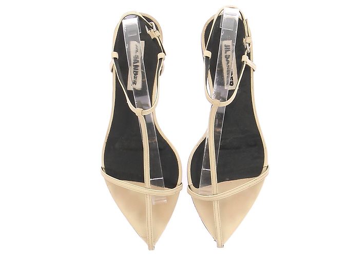 Sandalias planas Jil Sander de piel kaki - vista 6