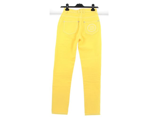 Jeans Balmain gialli in cotone Giallo - vista 2