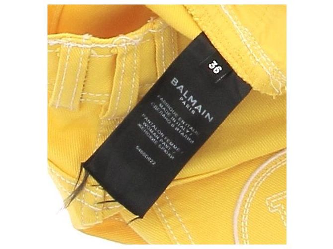 Jeans Balmain gialli in cotone Giallo - vista 5