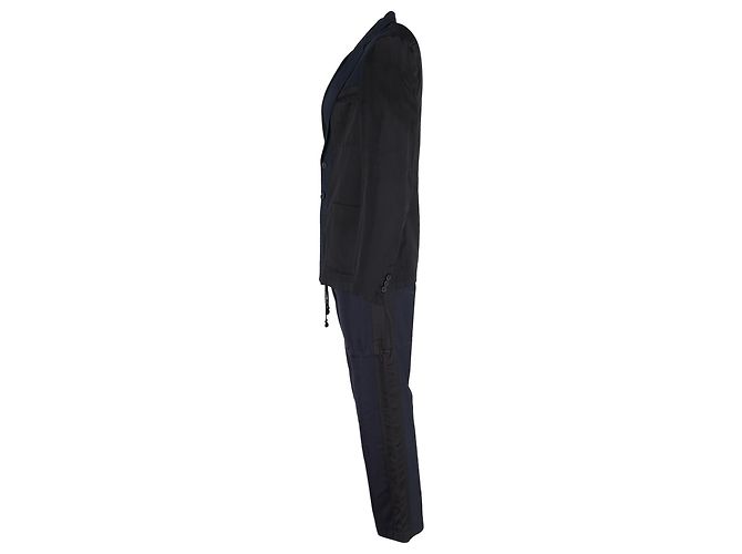 Completo color-block Dries Van Noten in cotone blu e nero Blu navy - vista 2