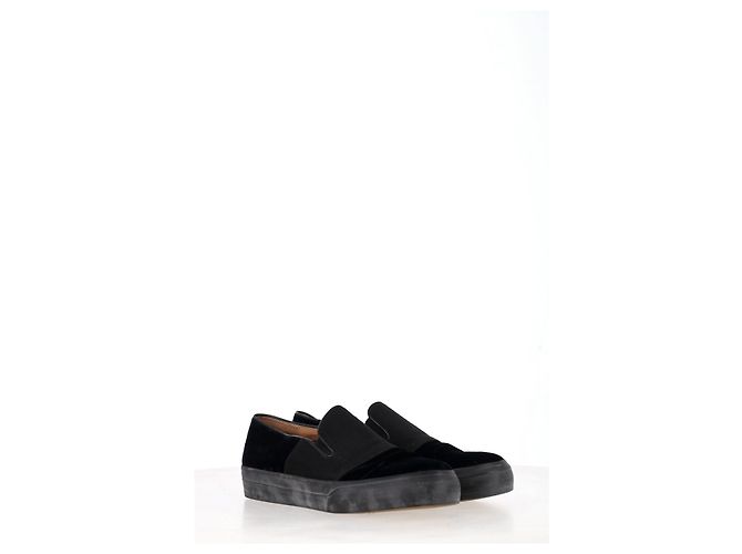 Sneakers Slip-On Dries Van Noten in Velluto Nero - vista 11