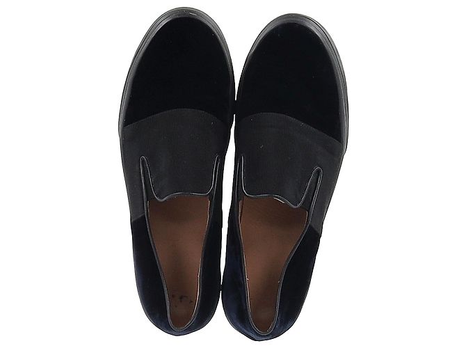 Sneakers Slip-On Dries Van Noten in Velluto Nero - vista 3