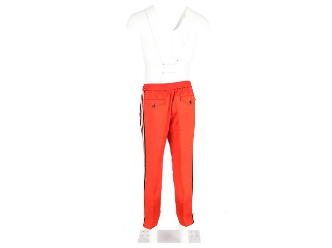 Gucci Web Drawstring Track Pants in Orange Polyester - view 6