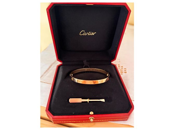 Bracciale rigido Cartier Love oro rosa - vista 3