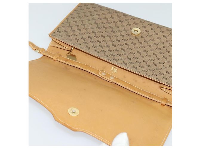 Gucci Borsa a spalla Micro GG Supreme PVC Beige Oro Auth BA1958 D'oro - vista 10
