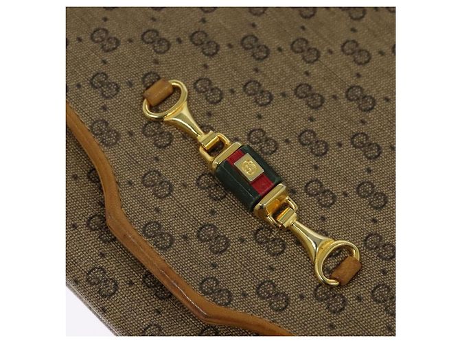 Gucci Borsa a spalla Micro GG Supreme PVC Beige Oro Auth BA1958 D'oro - vista 17